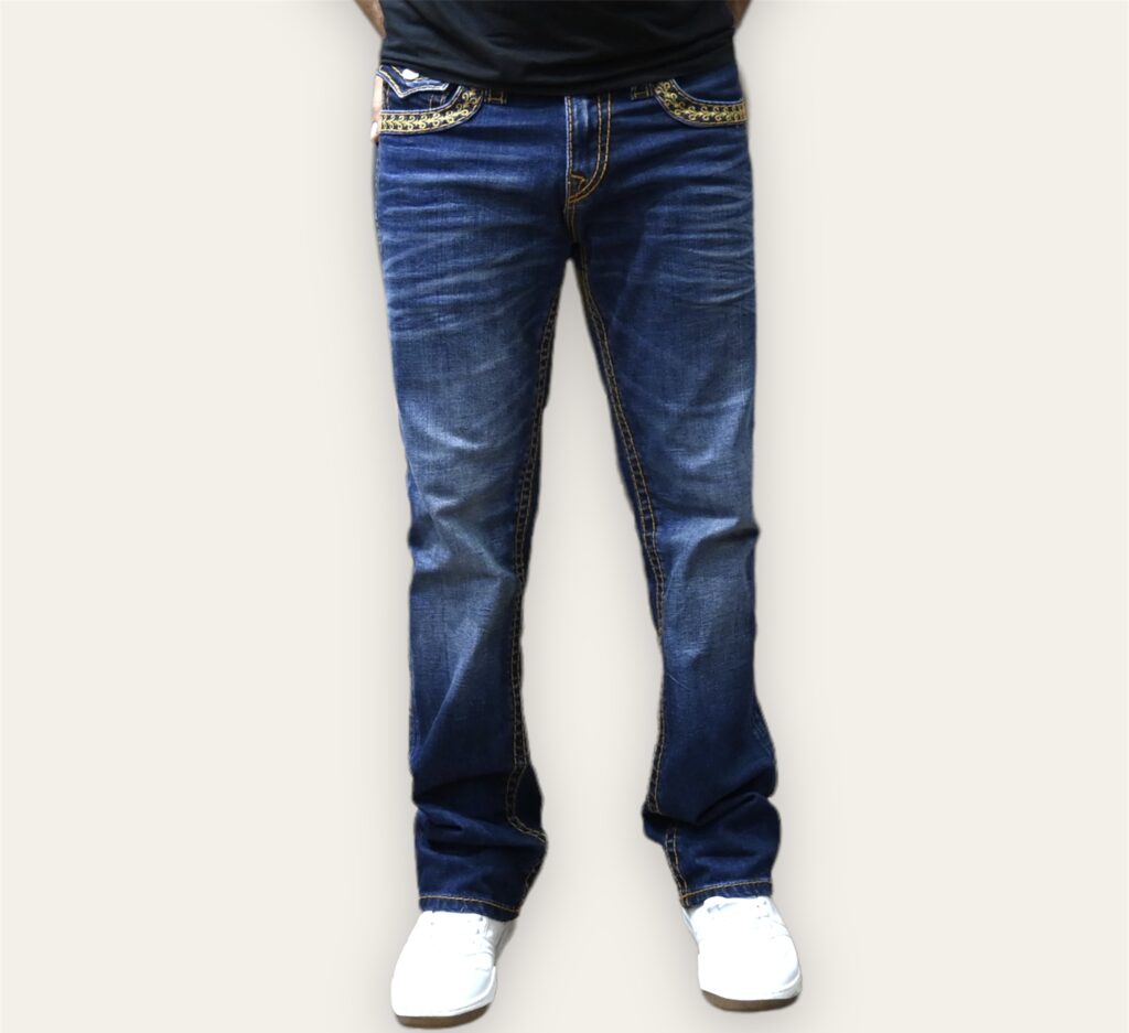 IKSON DARK BLUE STRAIGHT FIT JEANS 