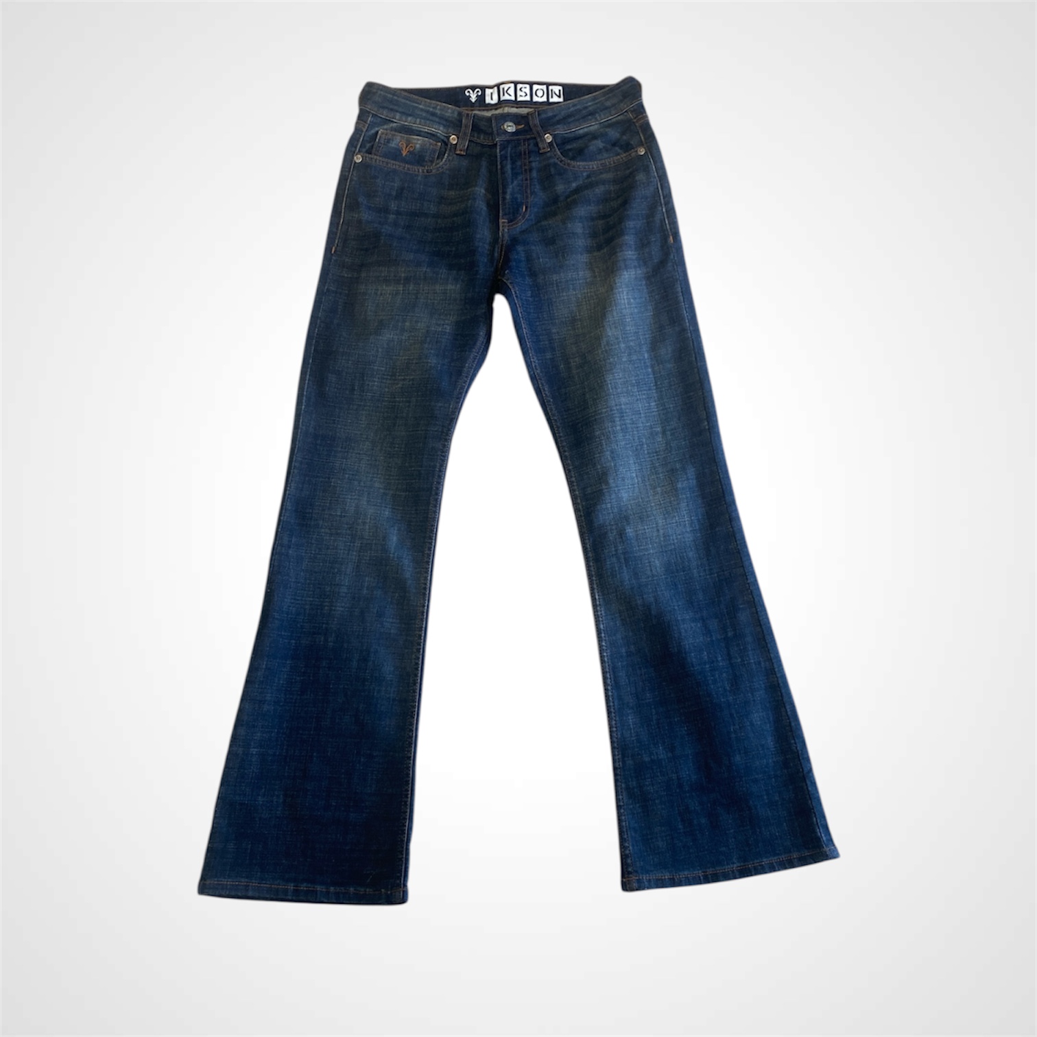 Ikson vintage tint bootcut jeans for men front view